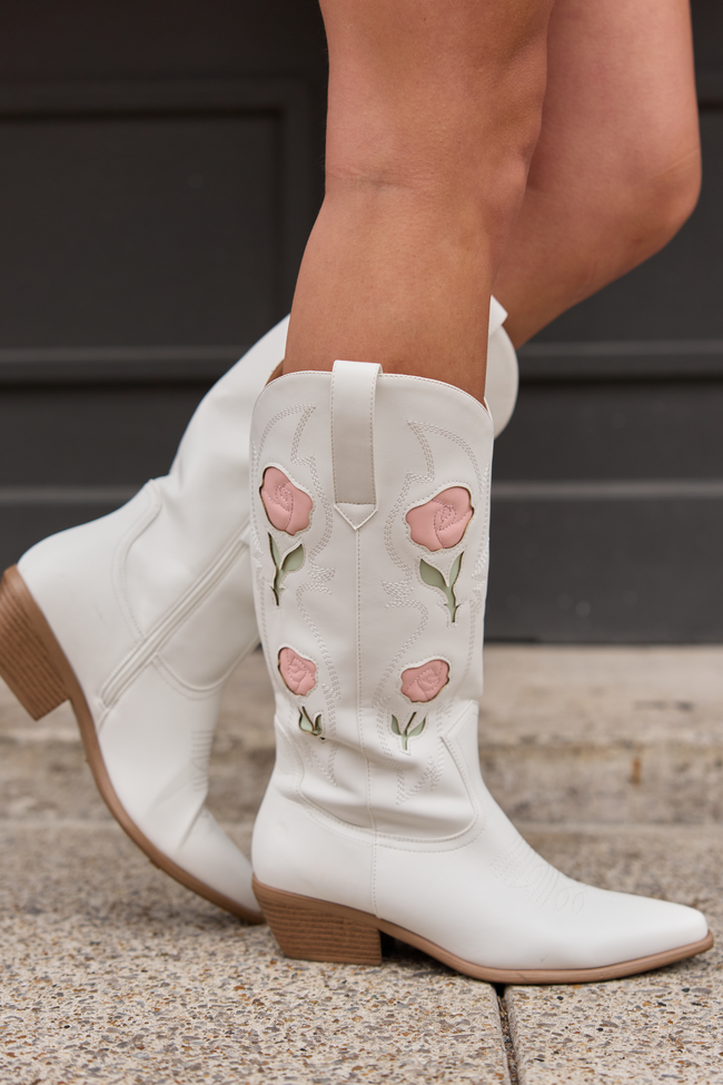 Willa Rose White Cowboy Boots SALE
