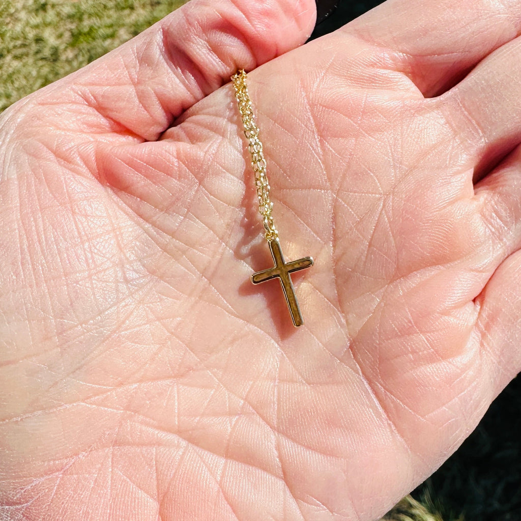 Michelle Gold Cross Necklace- 18"