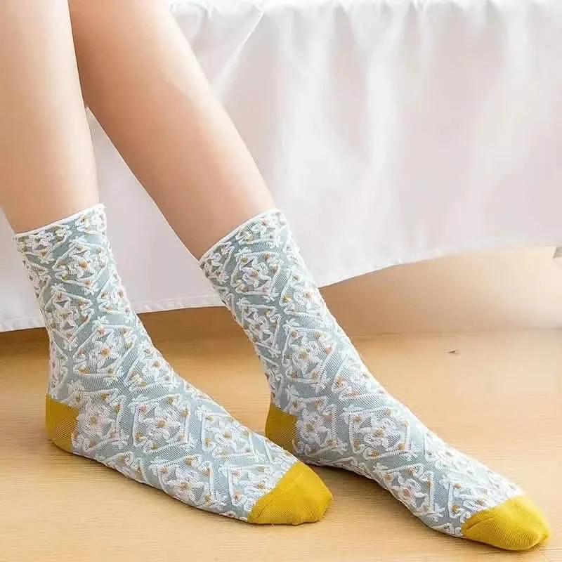 Cottagecore Lucky Socks | 5-Pair Floral Ankle Set