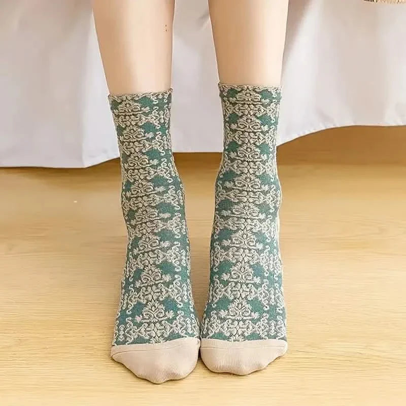 Cottagecore Lucky Socks | 5-Pair Floral Ankle Set