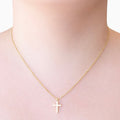 Michelle Gold Cross Necklace- 18"