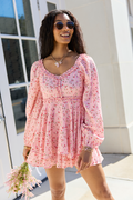 Farah Pink Floral Ruffle Trim Romper SALE