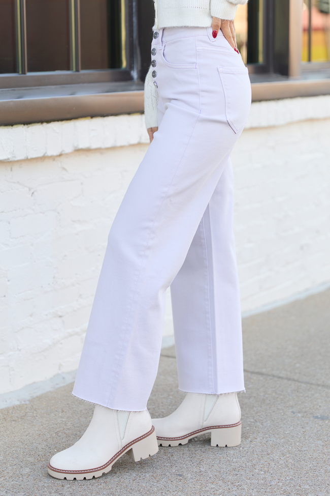 Malia Lilac Purple High Rise Wide Leg Jeans SALE