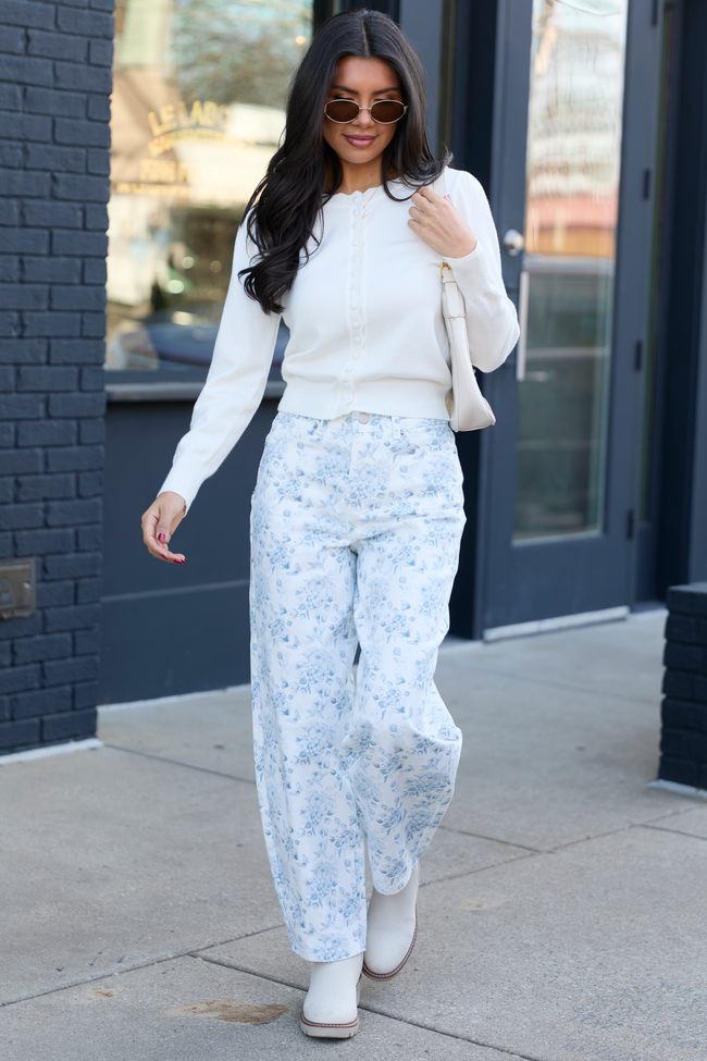 Lennon Floral Barrel Leg Jeans SALE