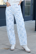 Lennon Floral Barrel Leg Jeans SALE