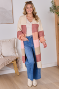 Maxine Mauve Striped Long Cardigan SALE